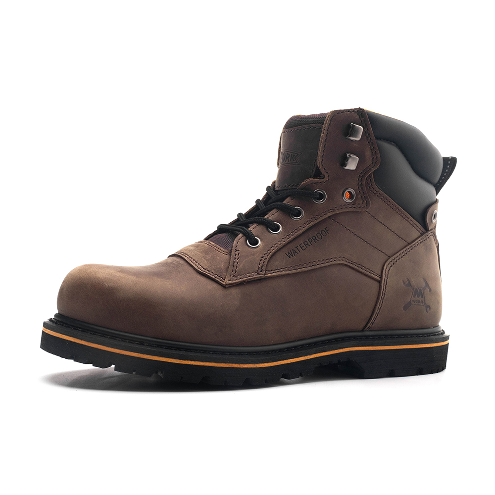 MWORK 6" Work Boots For Men Soft Toe Waterproof ASTM F2892-18 EH Rated Non Slip Construction& Industrial BaldRock MW2005-03 Brown